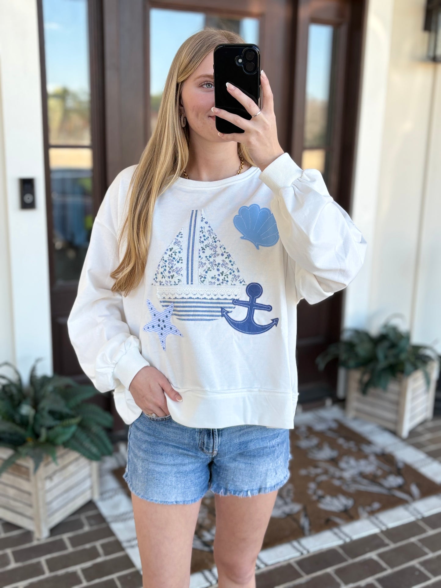 Sailboat Detailed Sweatshirt