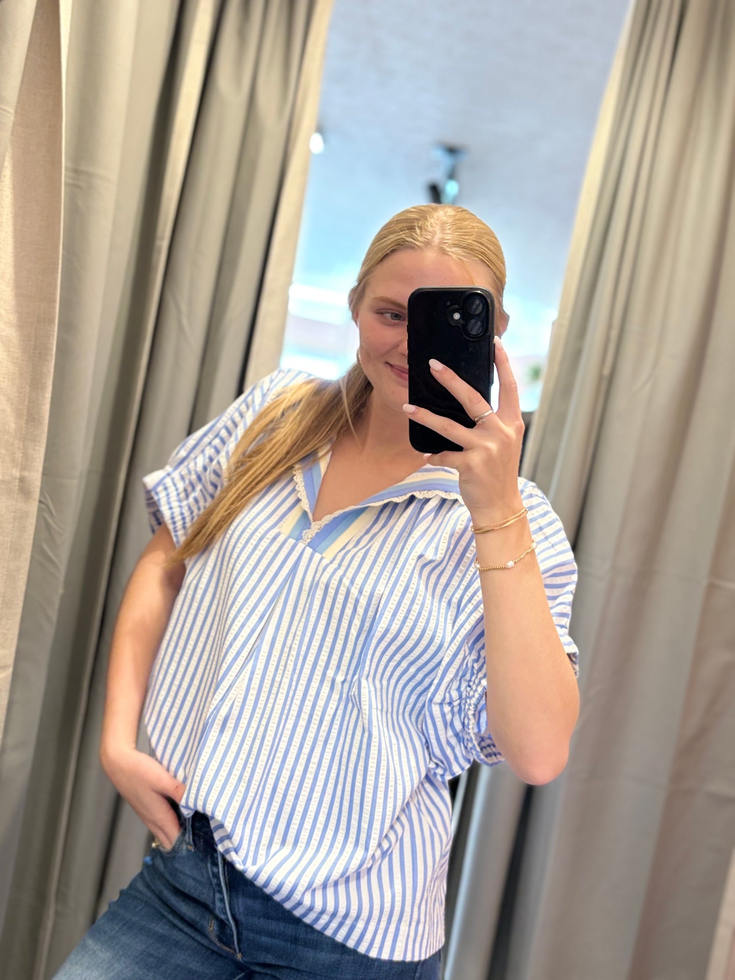 Blue Striped Blouse