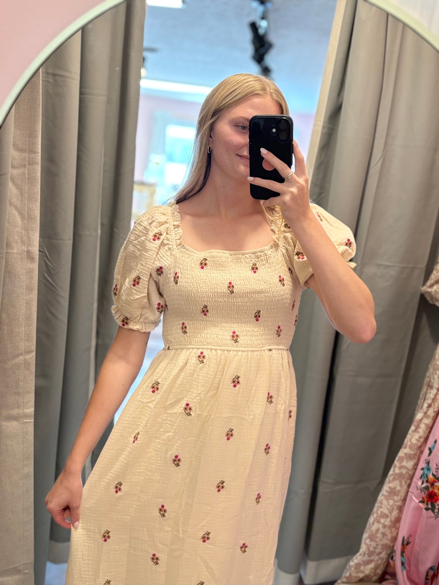 Floral Embroidered Midi