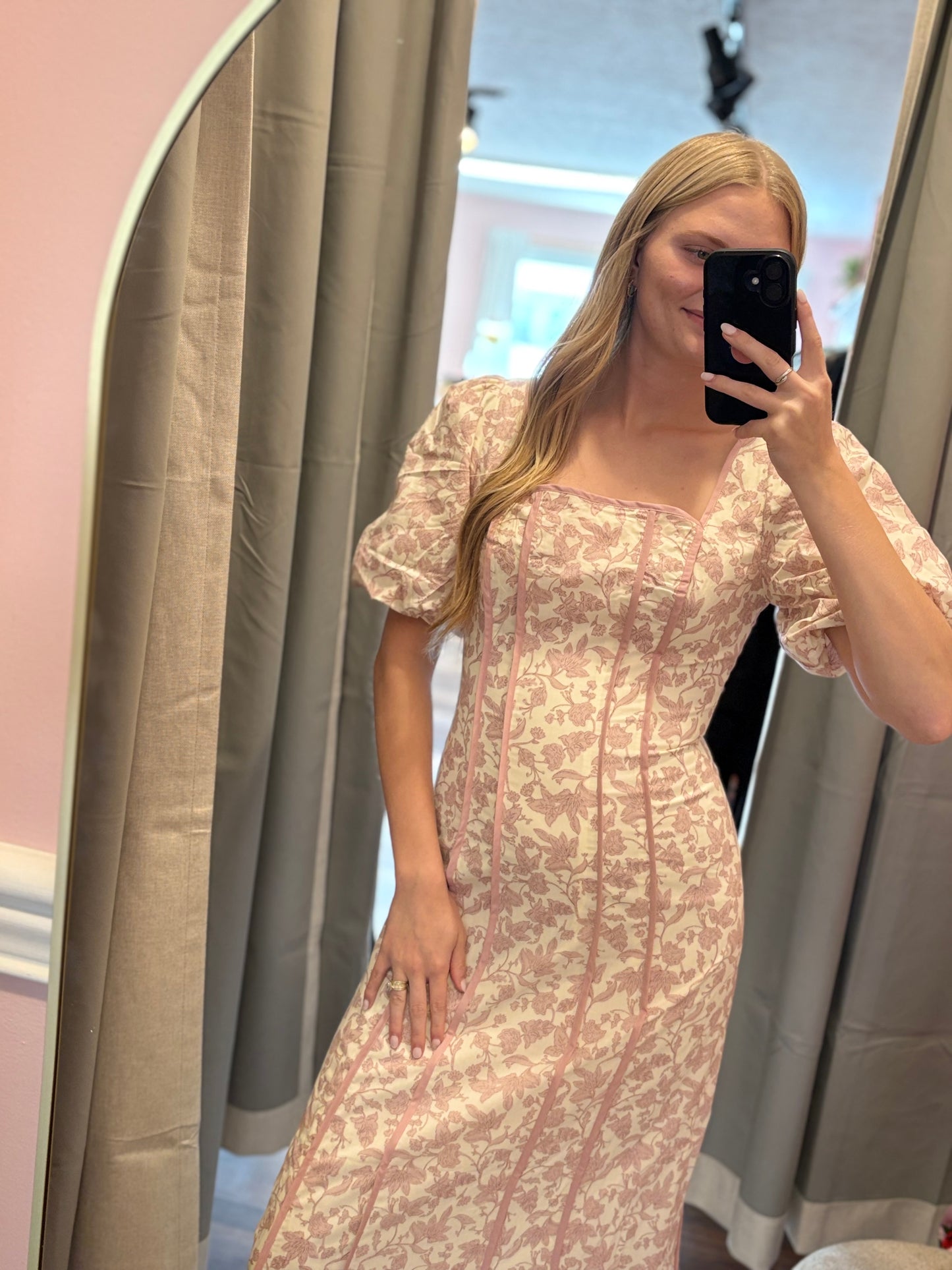 Dusty Rose Square Midi