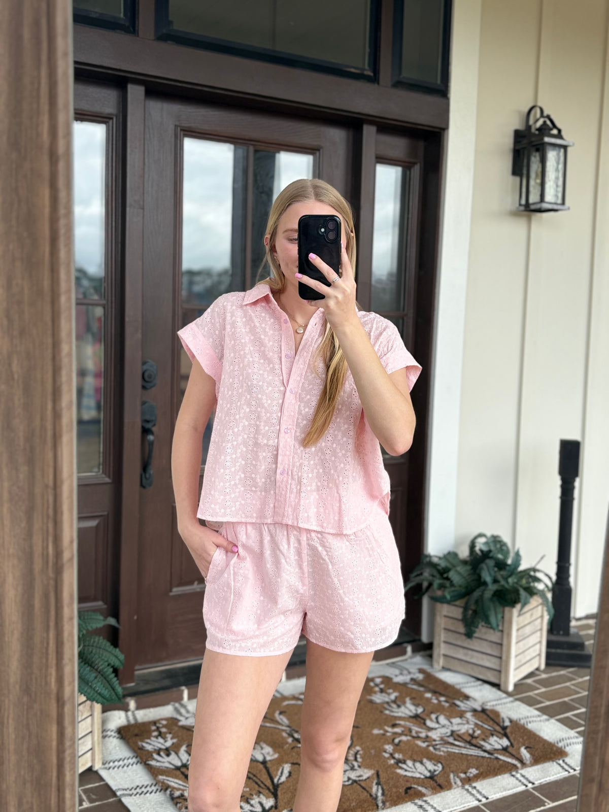 Soft Pink Eyelet Set