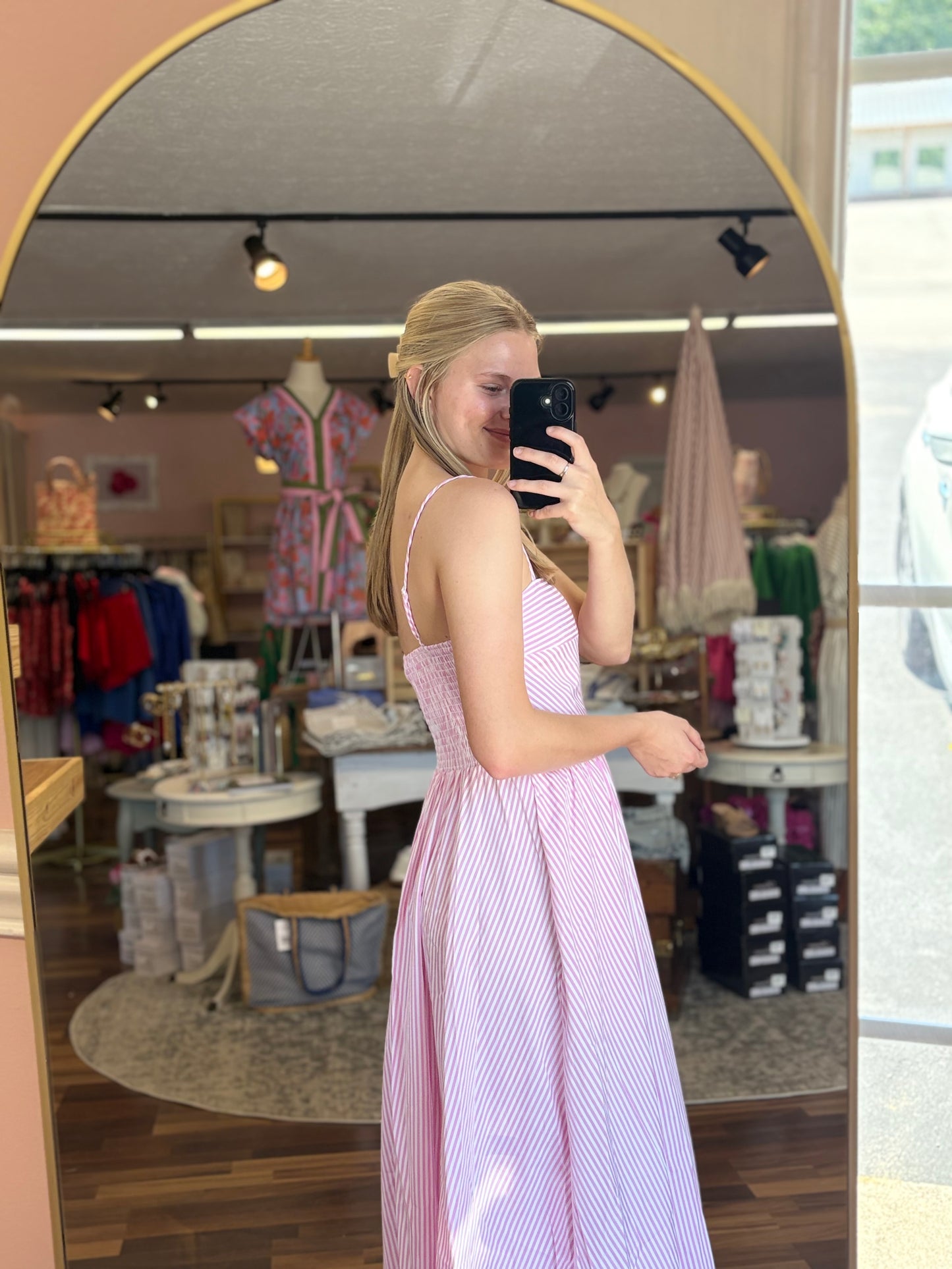 Pink Stripe Midi