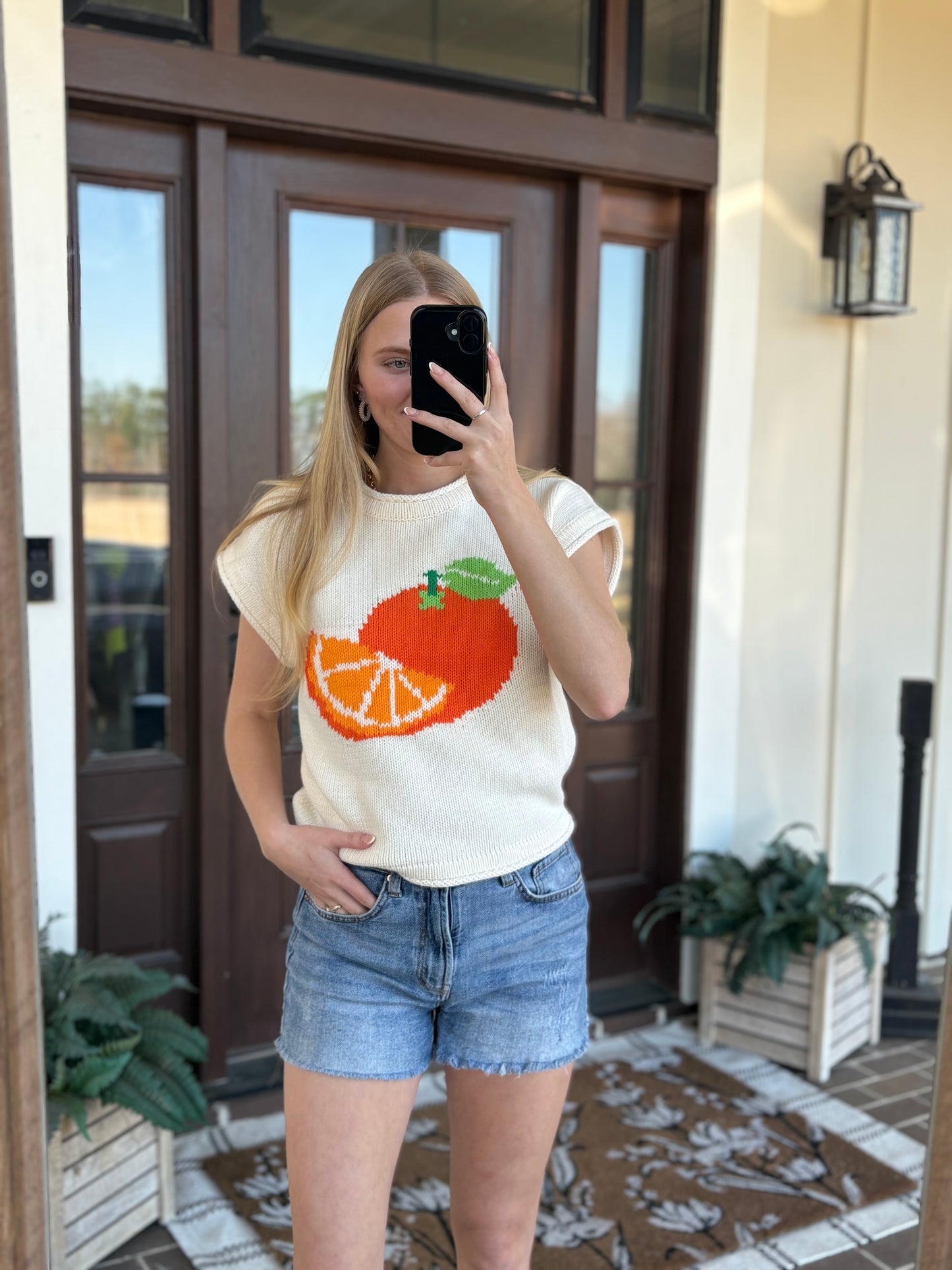 Orange Sweater Top
