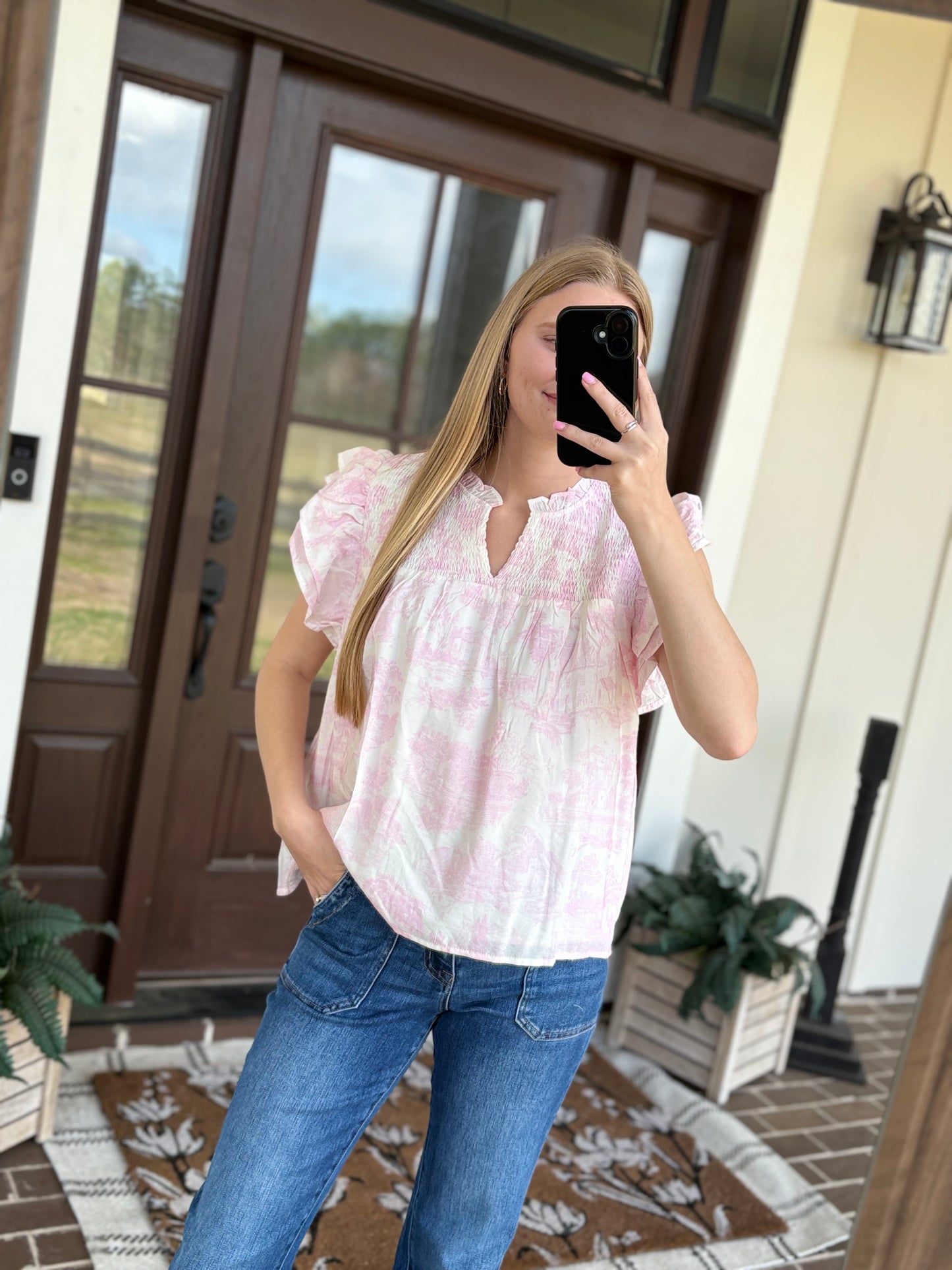 Baby Pink Floral Blouse