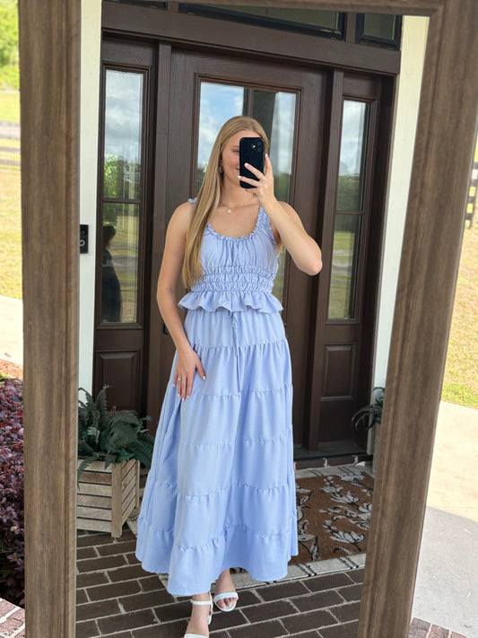 Baby Blue Maxi Skirt Set