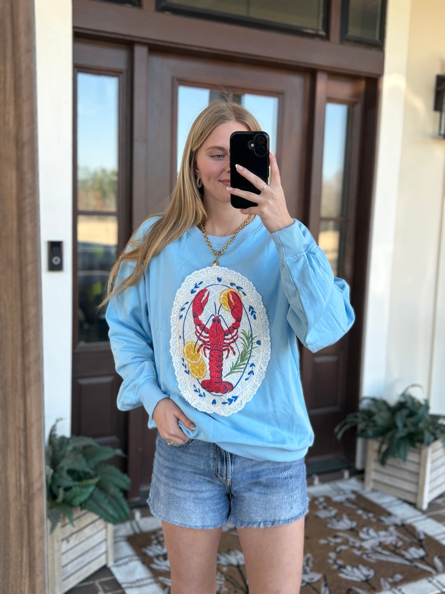 Lobster Lace Frame Sweatshirt