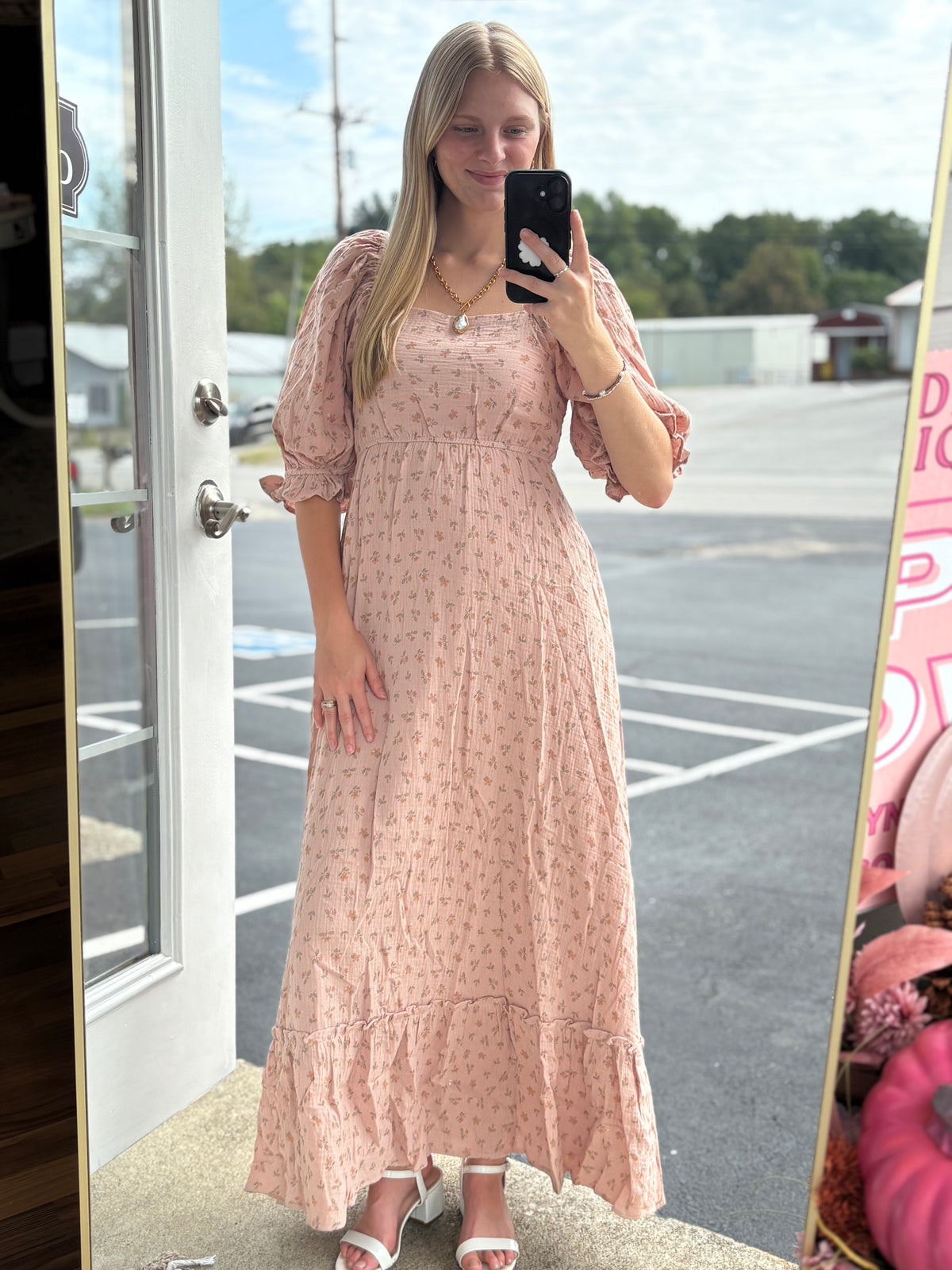 Mauve Floral Natural Maxi
