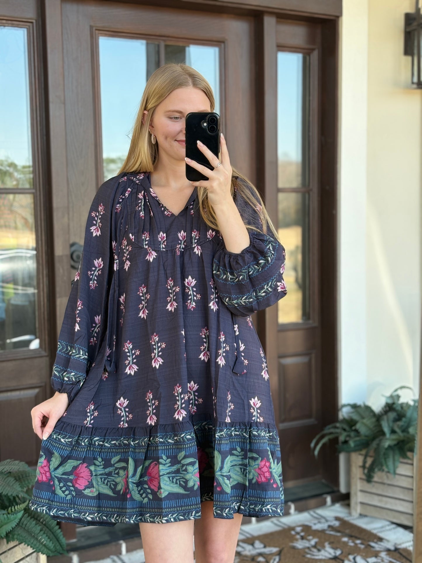 Navy Mix Long Sleeve Mini