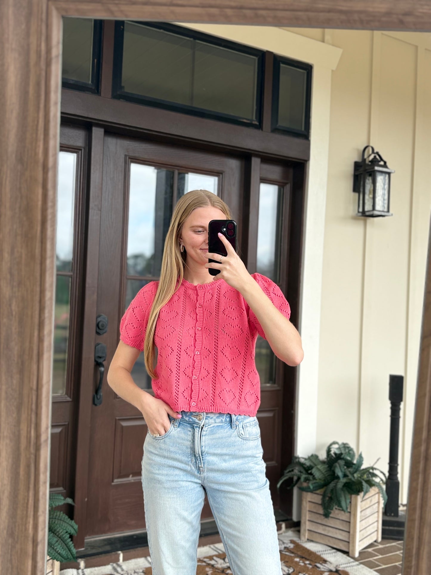 Taffy Pink Heart Knitted Top