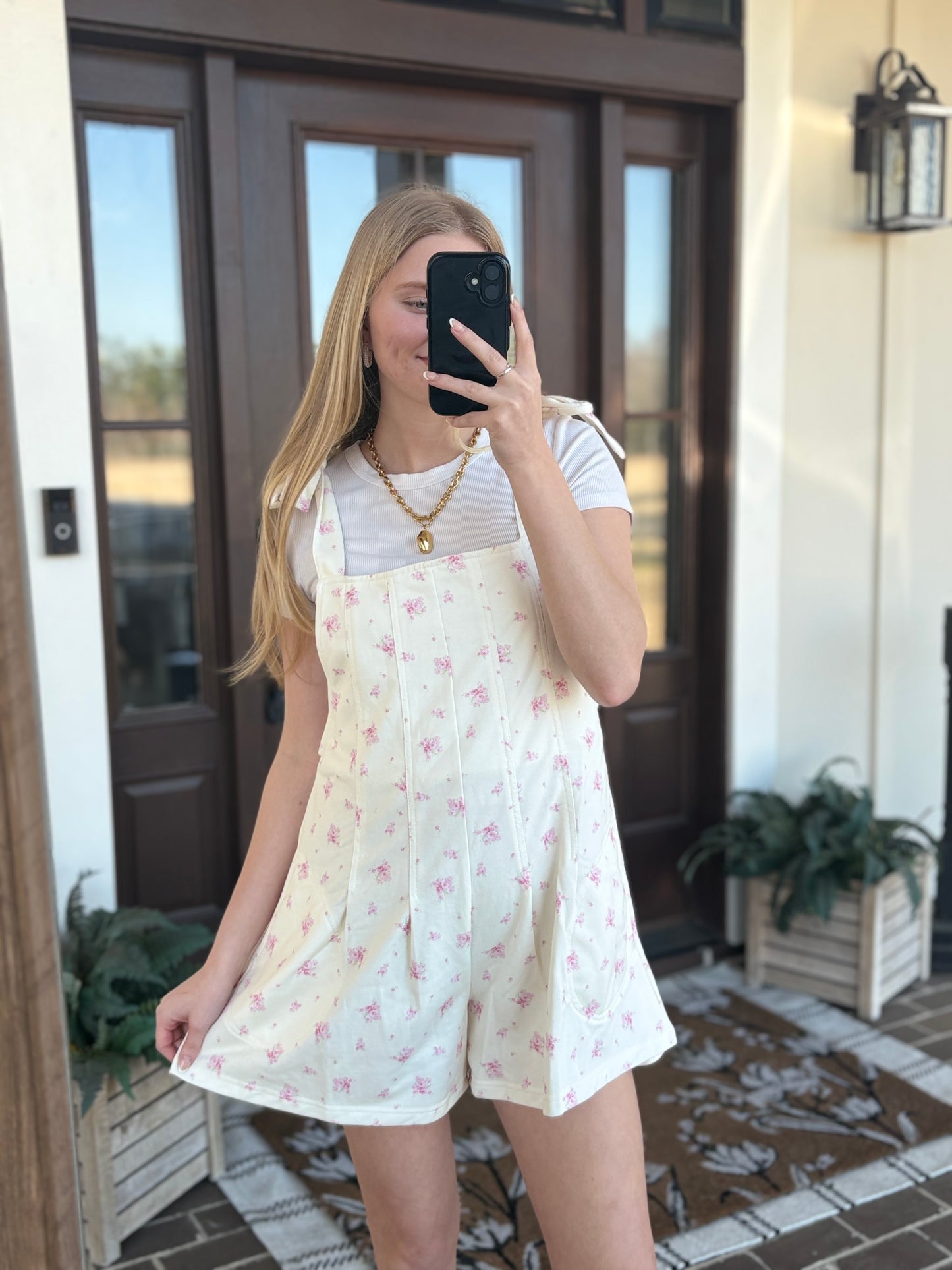 Floral French Bow Romper