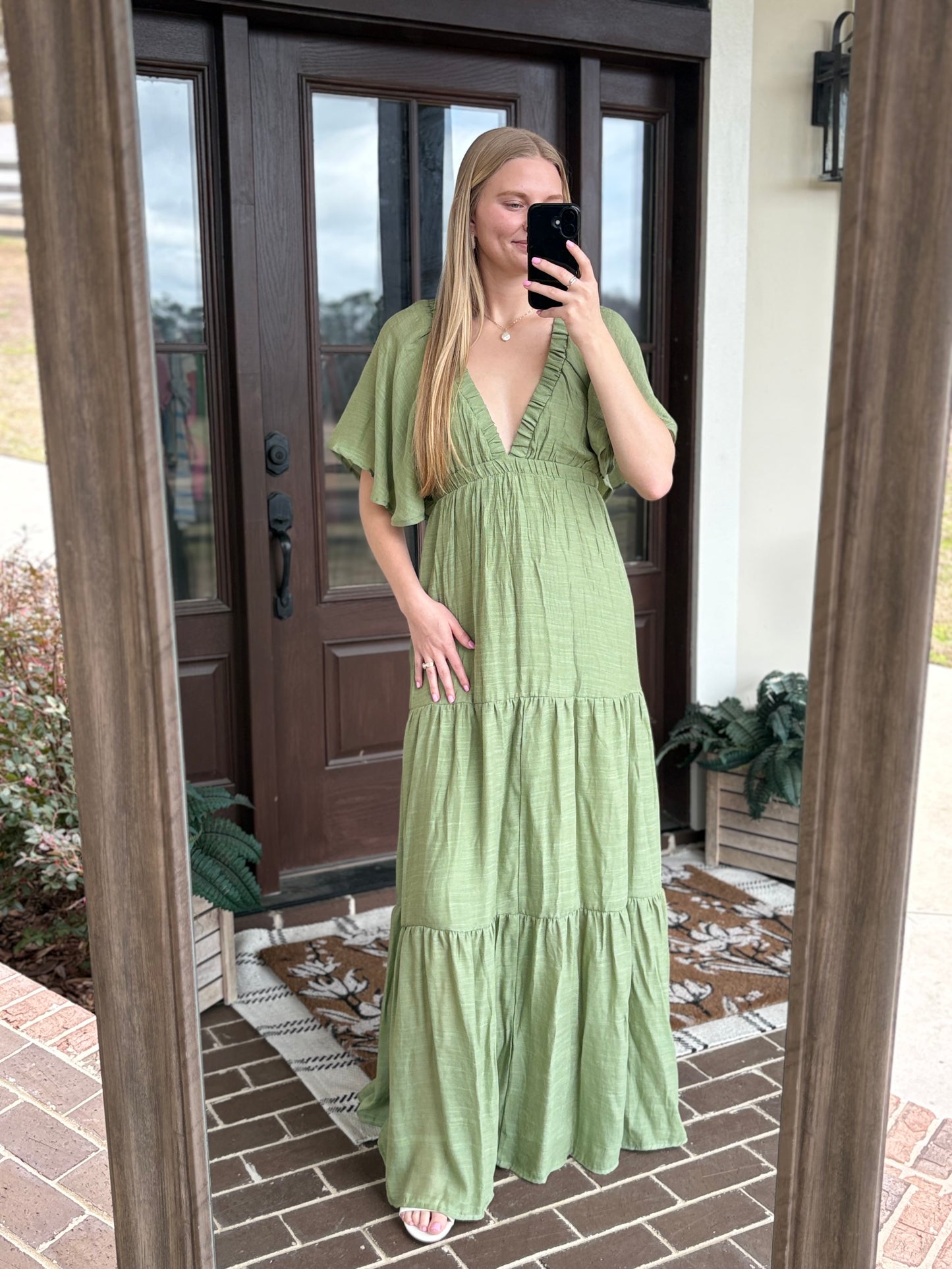 Light Olive Flowy Maxi