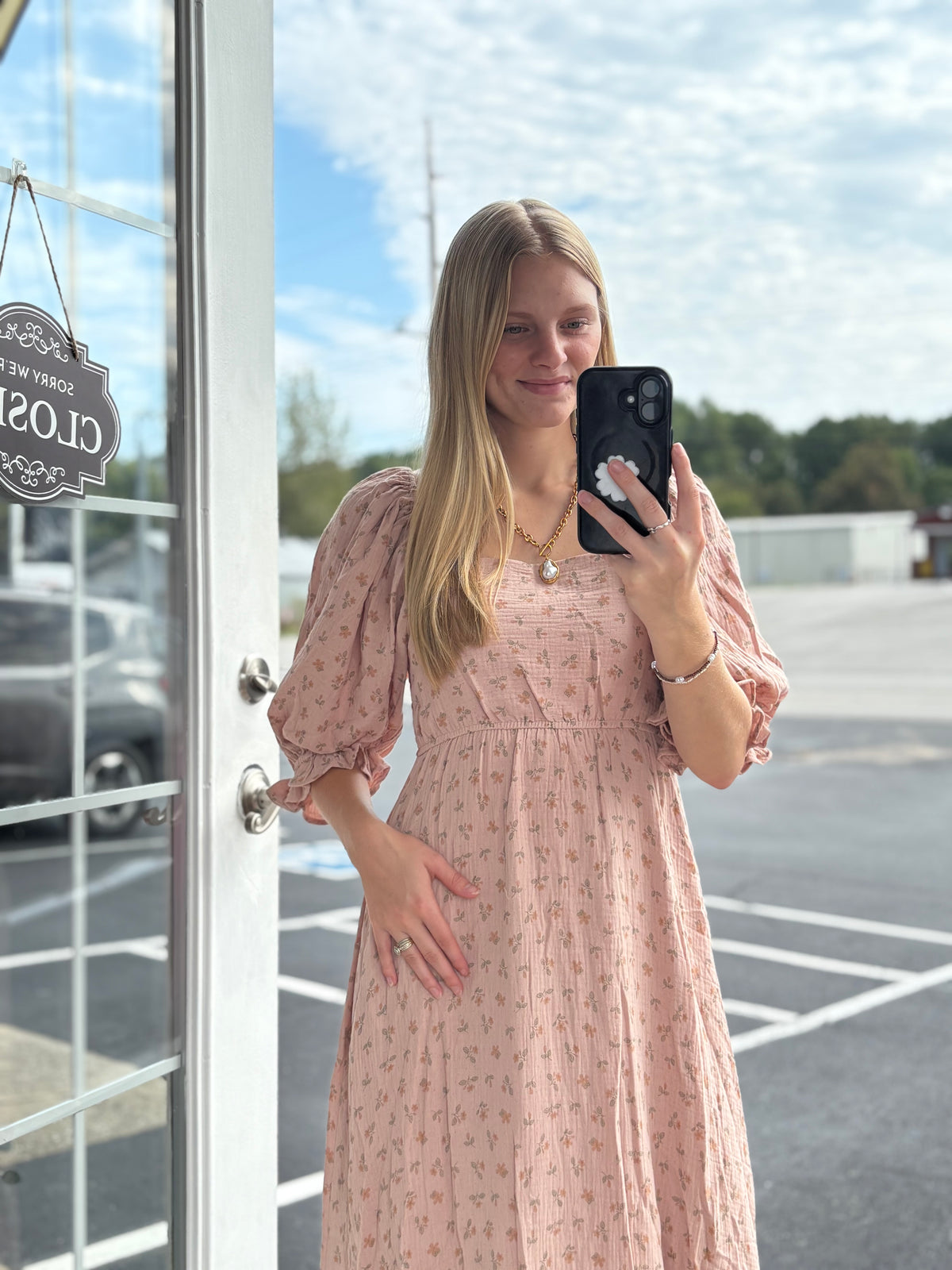 Mauve Floral Natural Maxi
