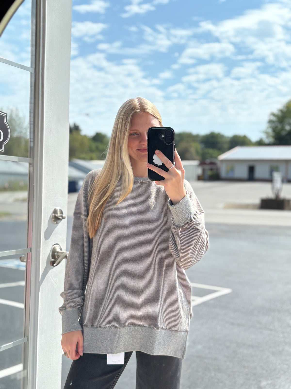 Gray Ribbed Sweater