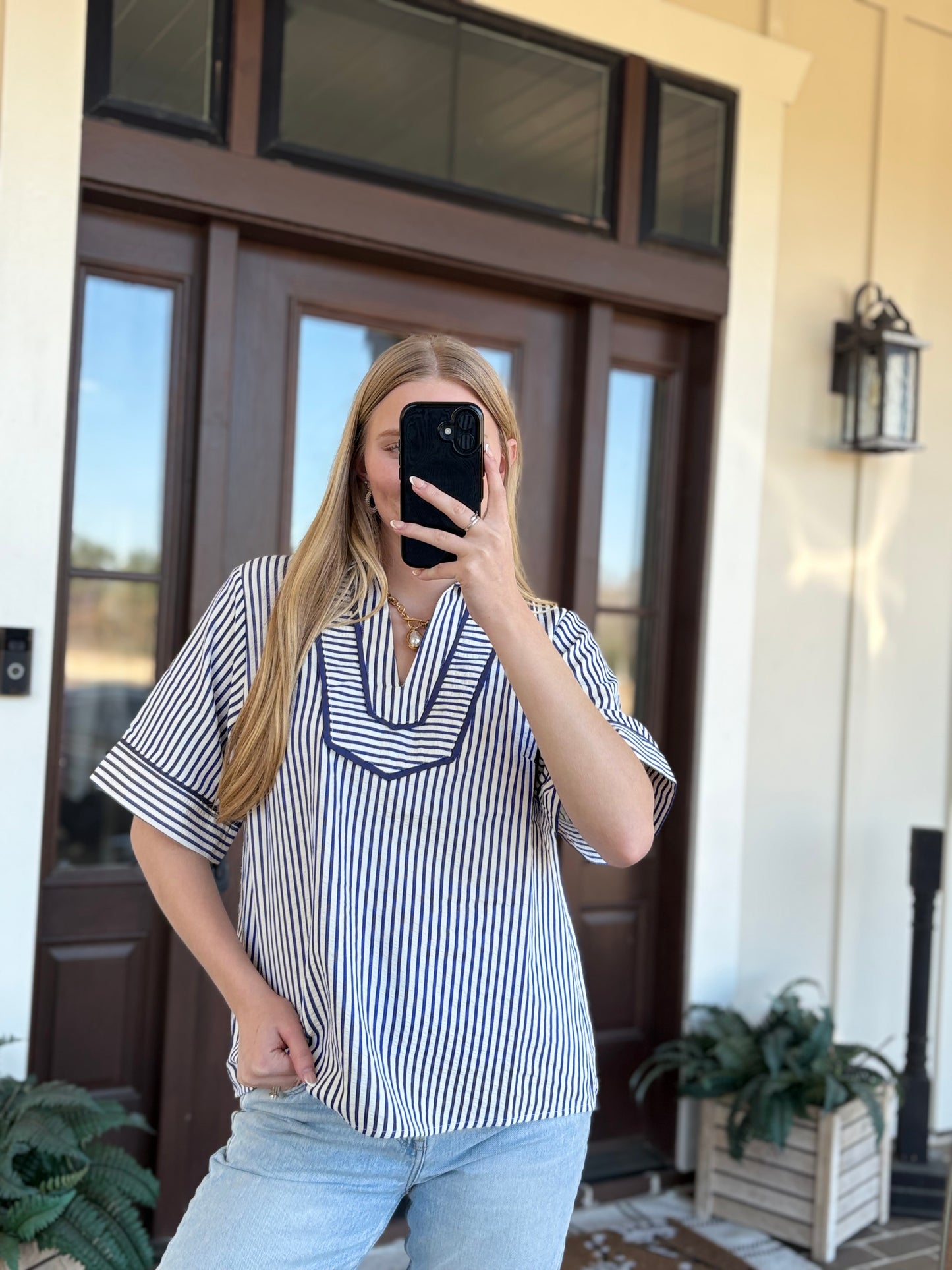 Striped Woven Top