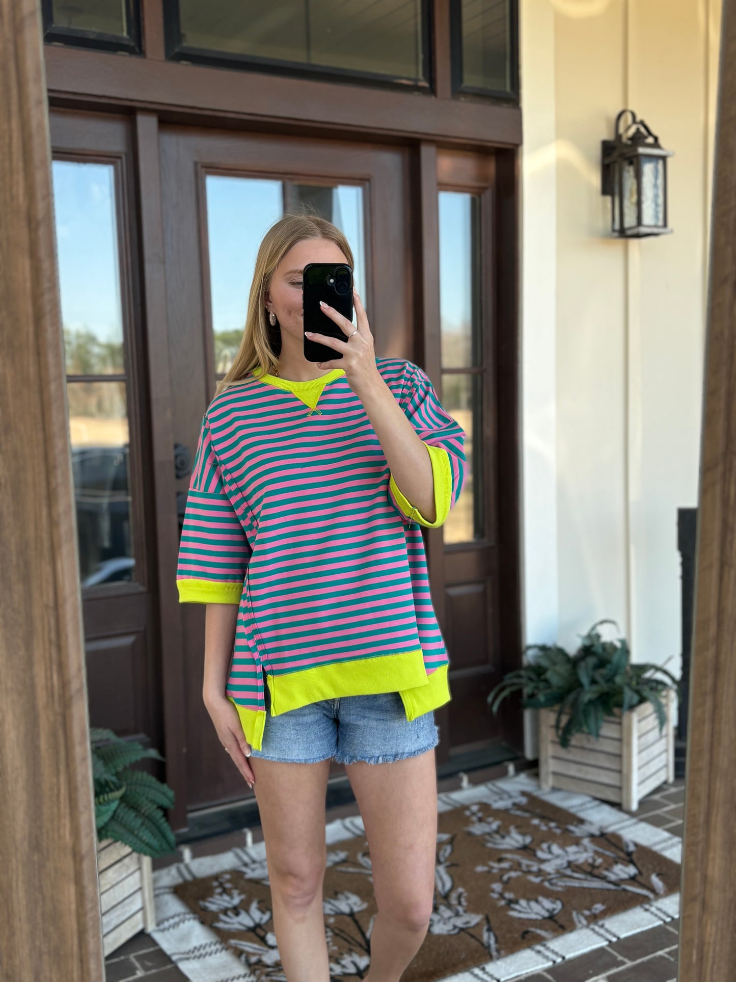Sea Foam Stripe Top