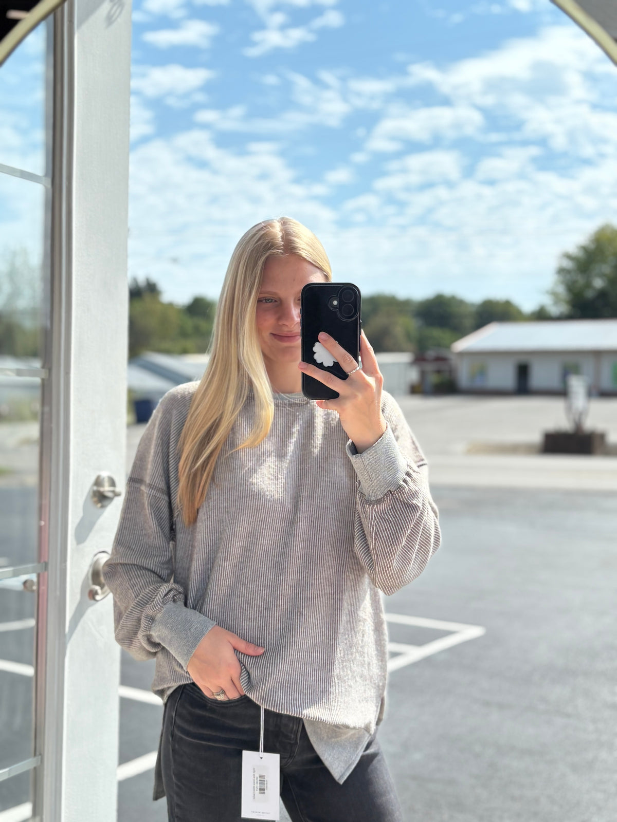 Gray Ribbed Sweater