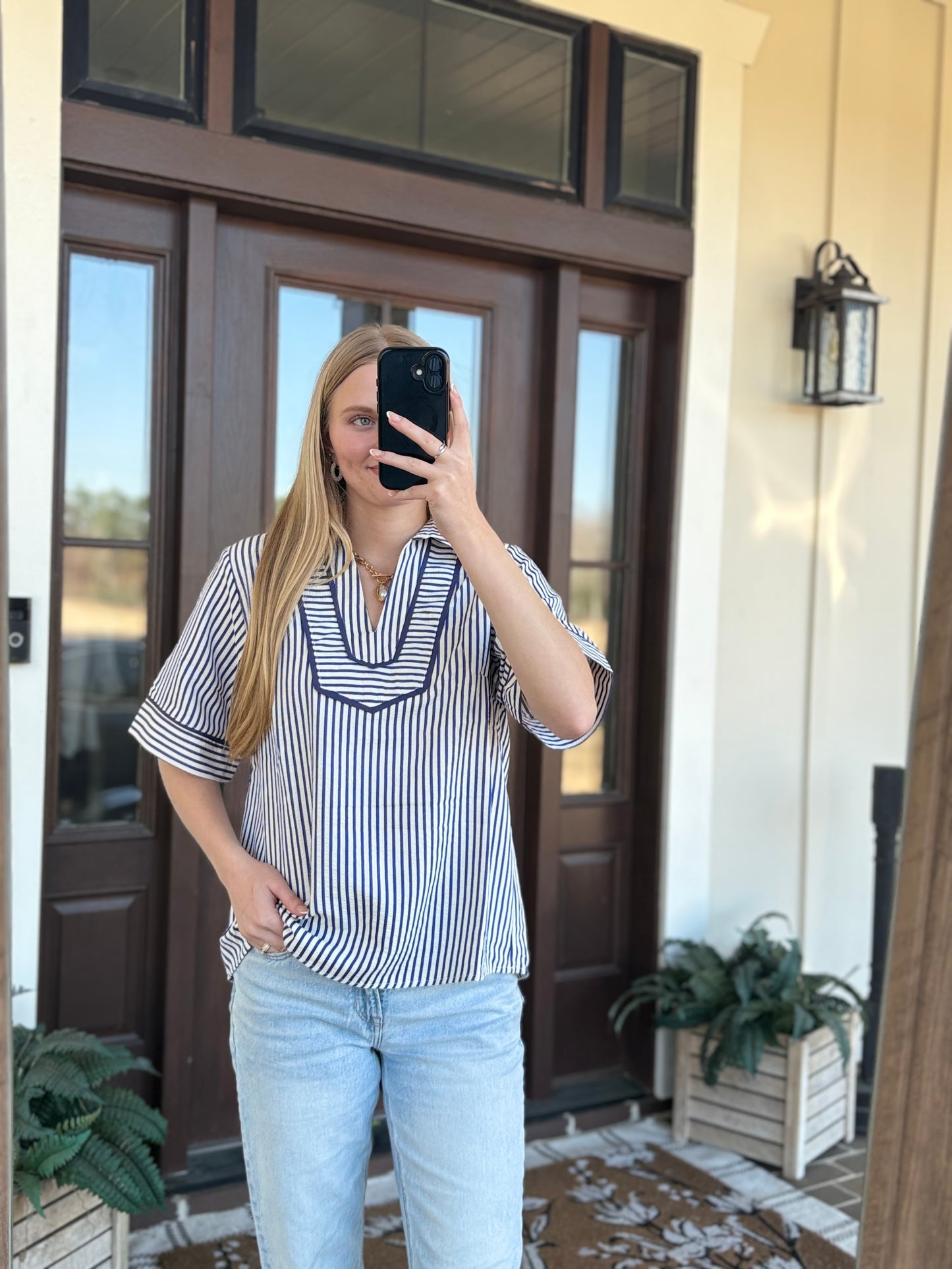 Striped Woven Top