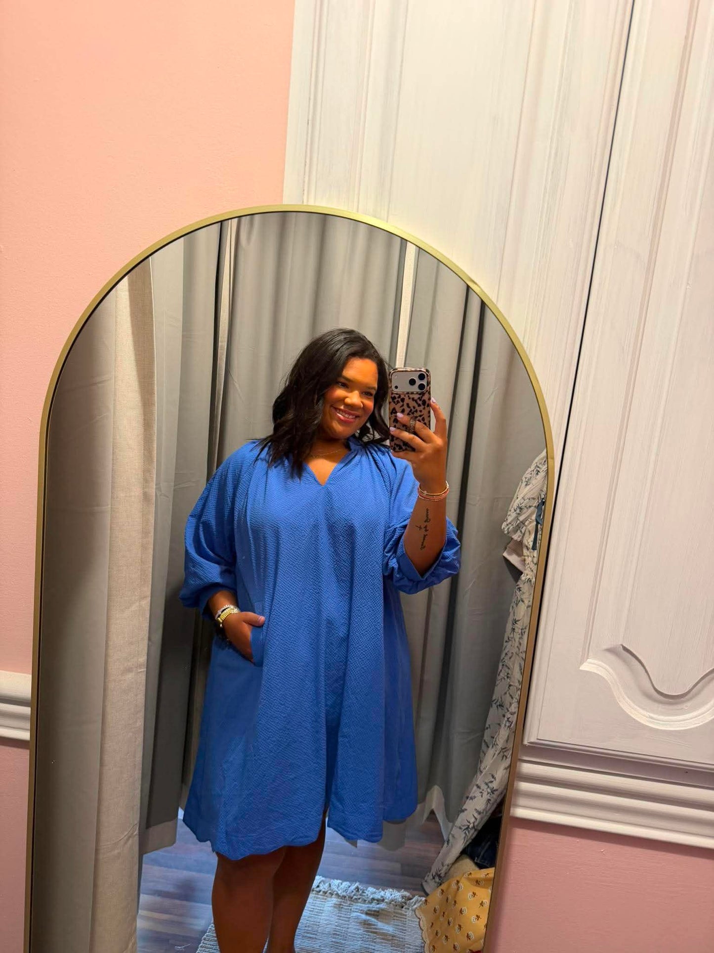 Ocean V-neck Scalloped Mini, CURVY