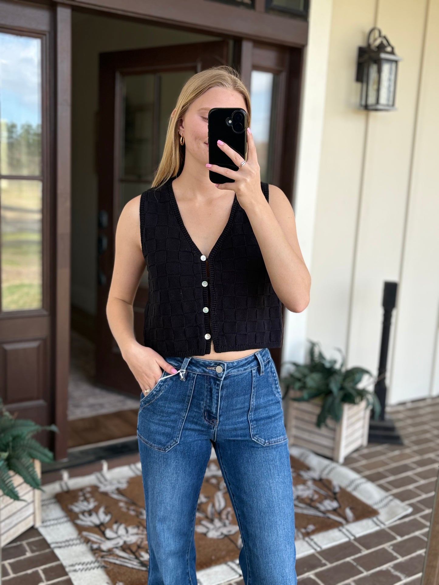 Black Knit Tank Top