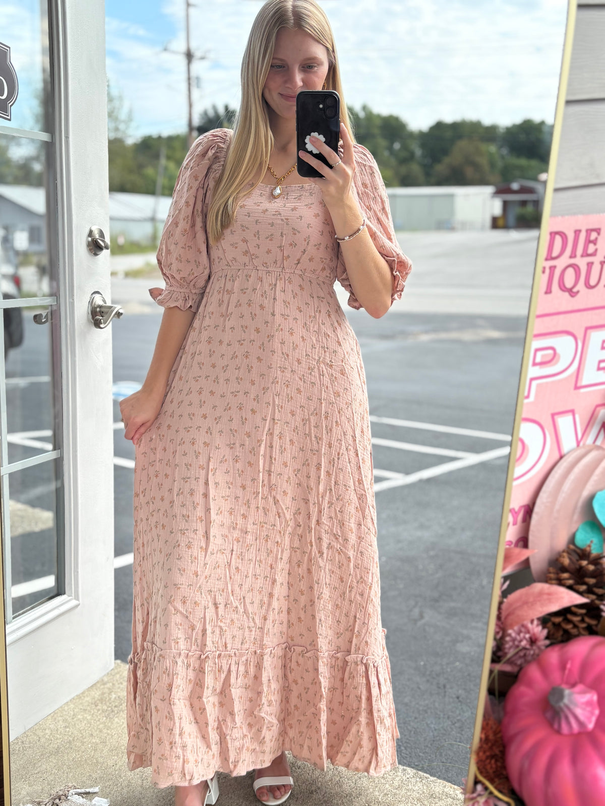 Mauve Floral Natural Maxi
