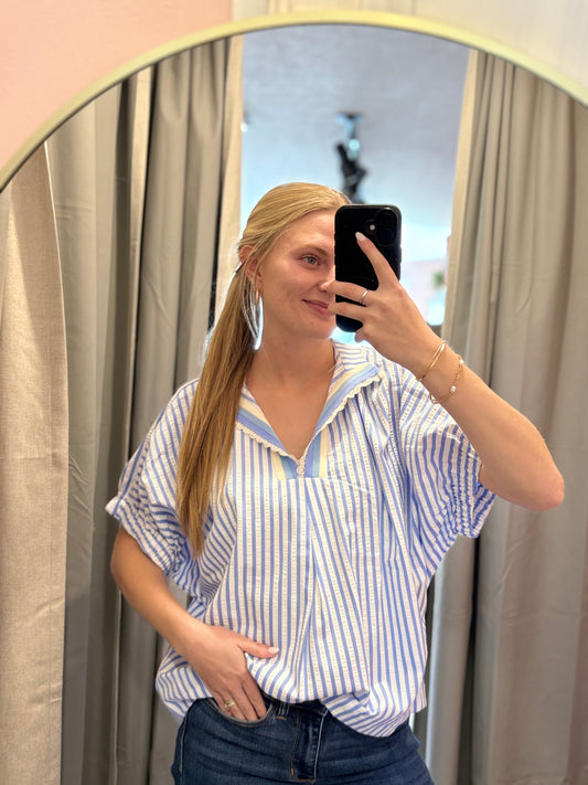 Blue Striped Blouse