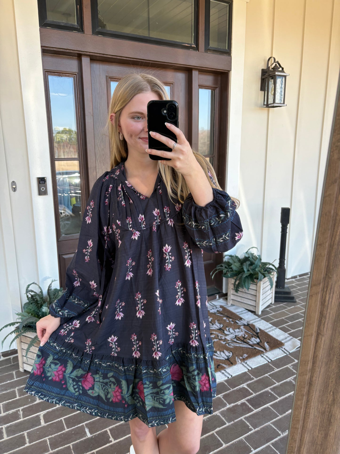 Navy Mix Long Sleeve Mini