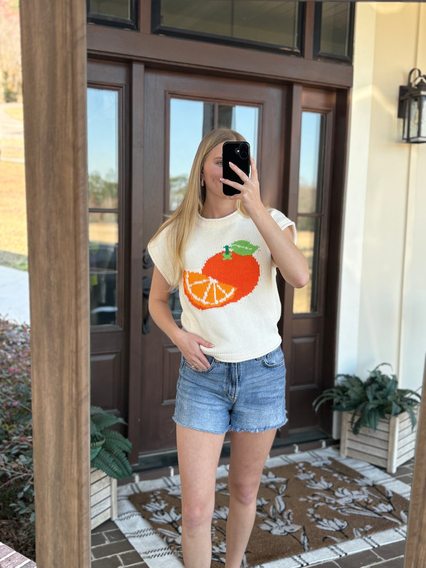 Orange Sweater Top