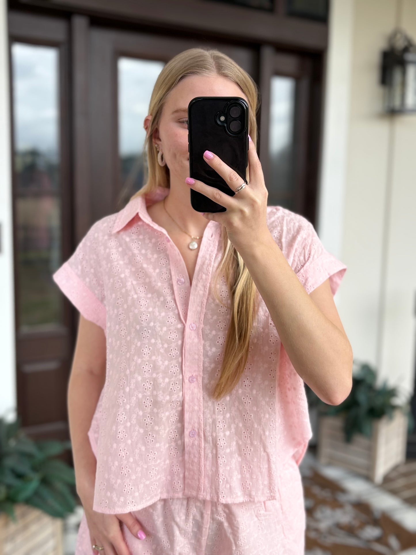 Soft Pink Eyelet Set