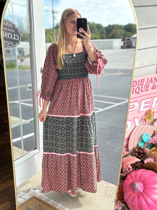 Rose Garden Mixed Pattern Maxi