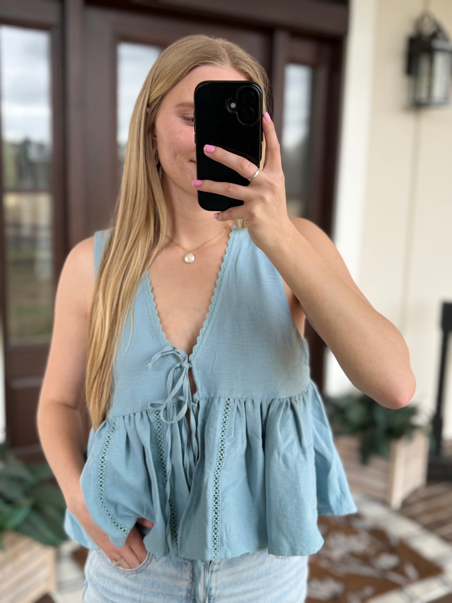 Light Blue Tank Blouse