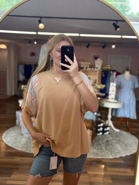 Dusty Peach Mineral Washed Blouse