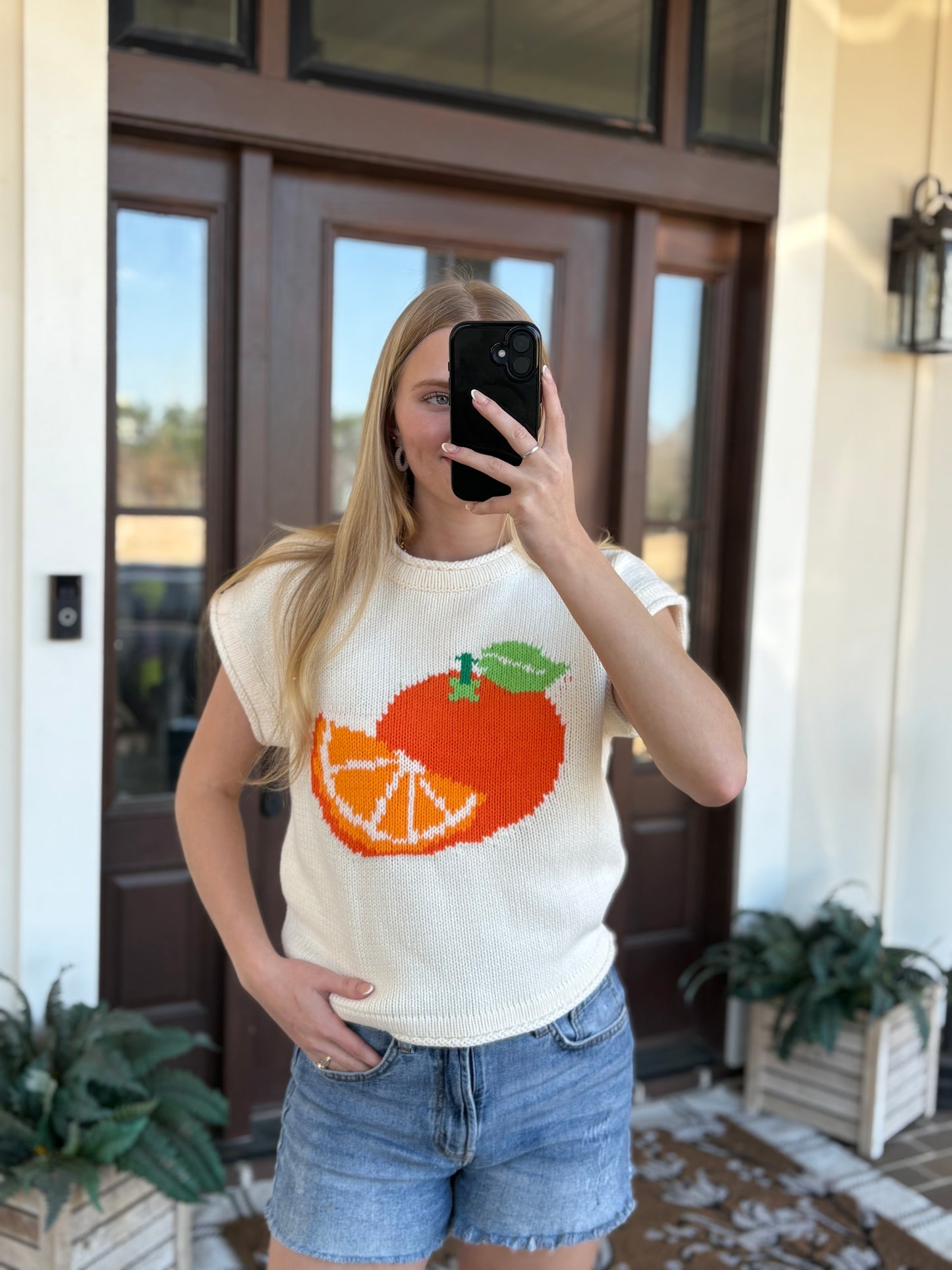 Orange Sweater Top