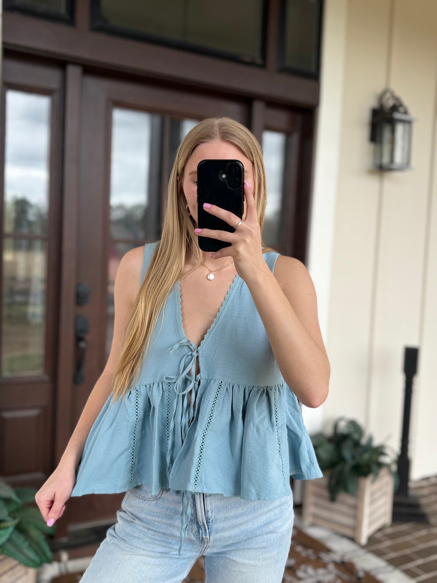 Light Blue Tank Blouse
