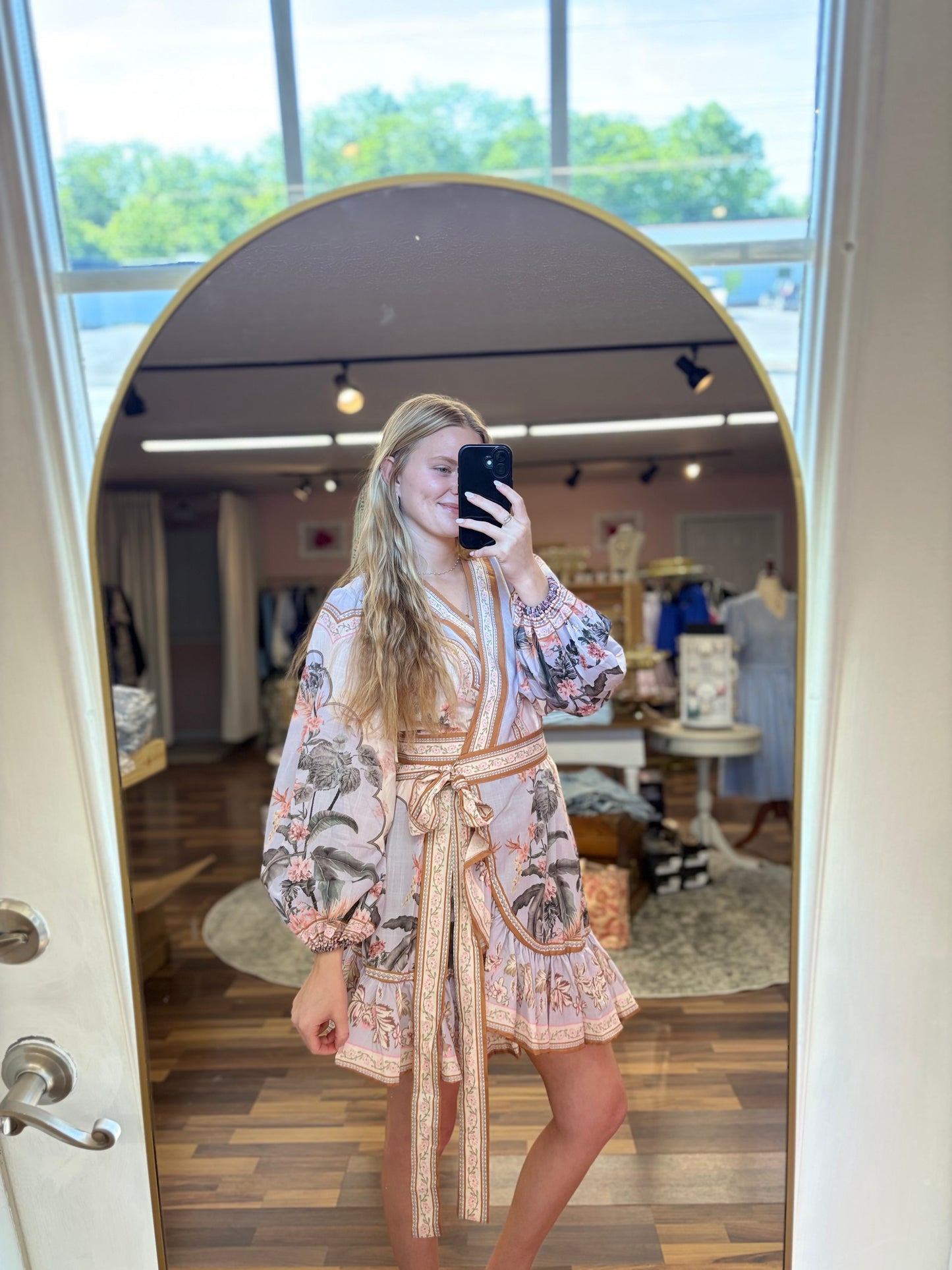 Multi Print Wrap Mini Dress