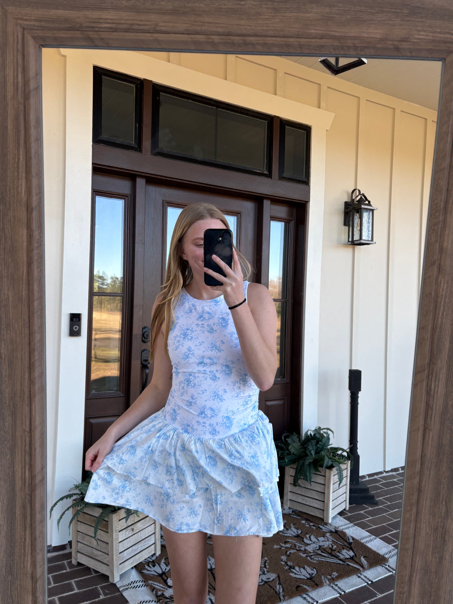 Blue Floral Active Knit Mini