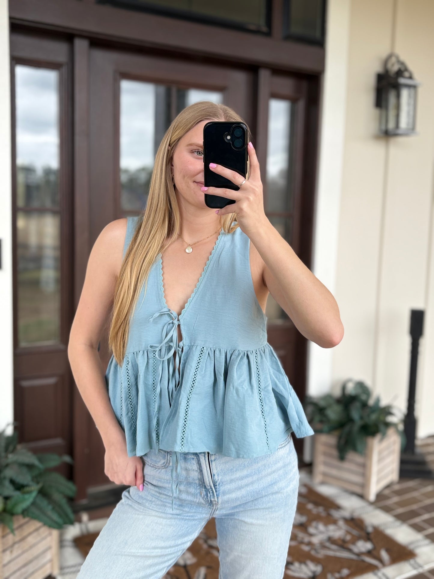 Light Blue Tank Blouse