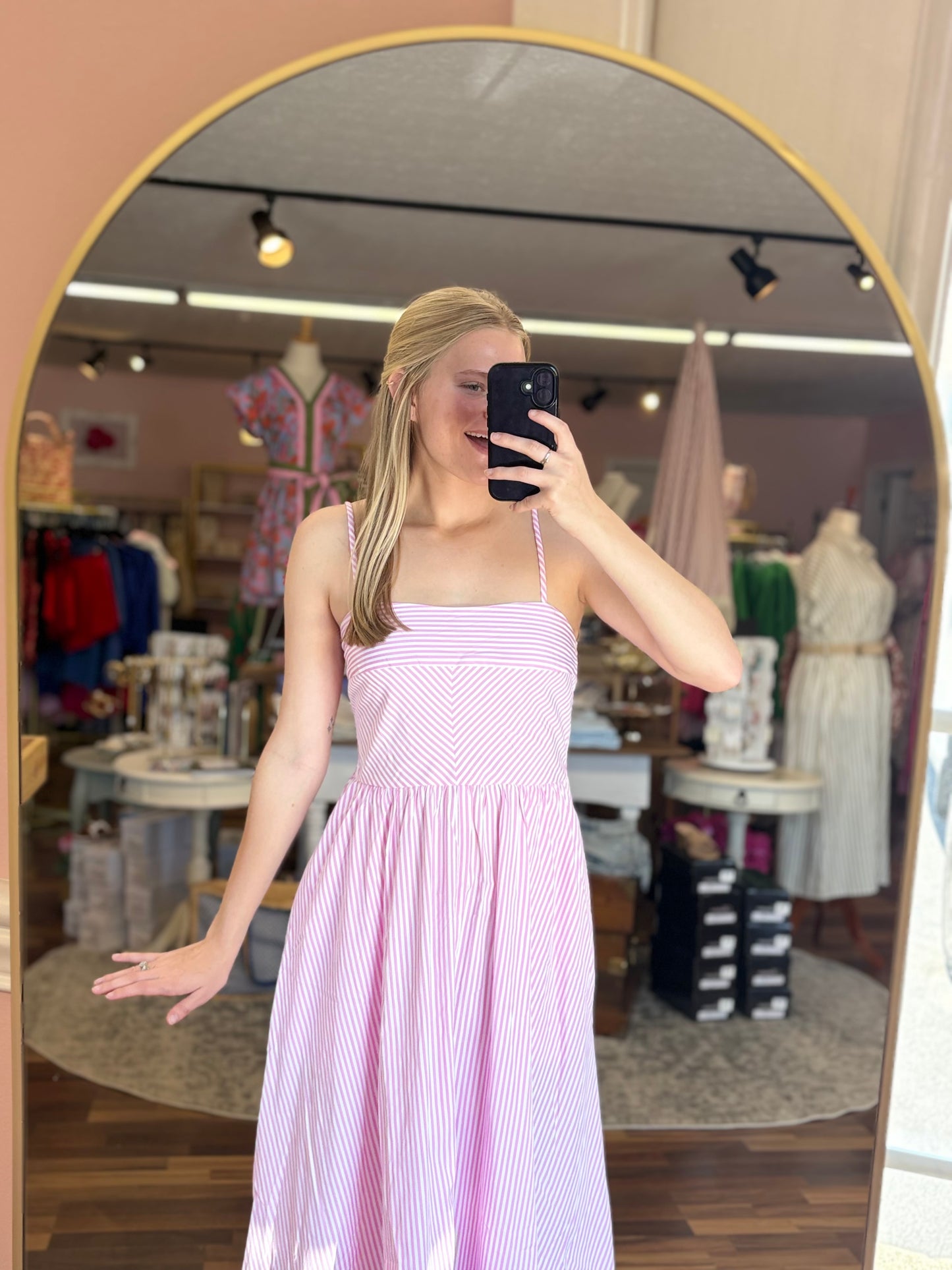 Pink Stripe Midi