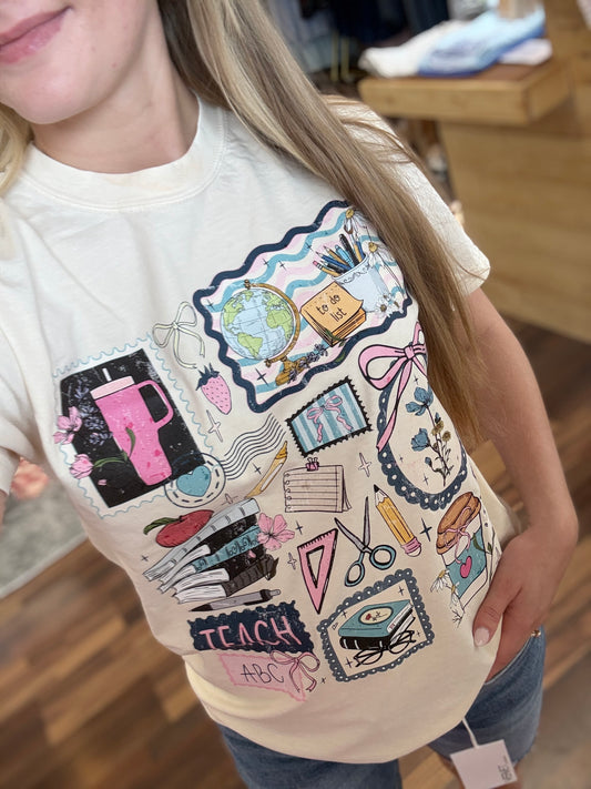 Teacher Stamp Collage Tee
