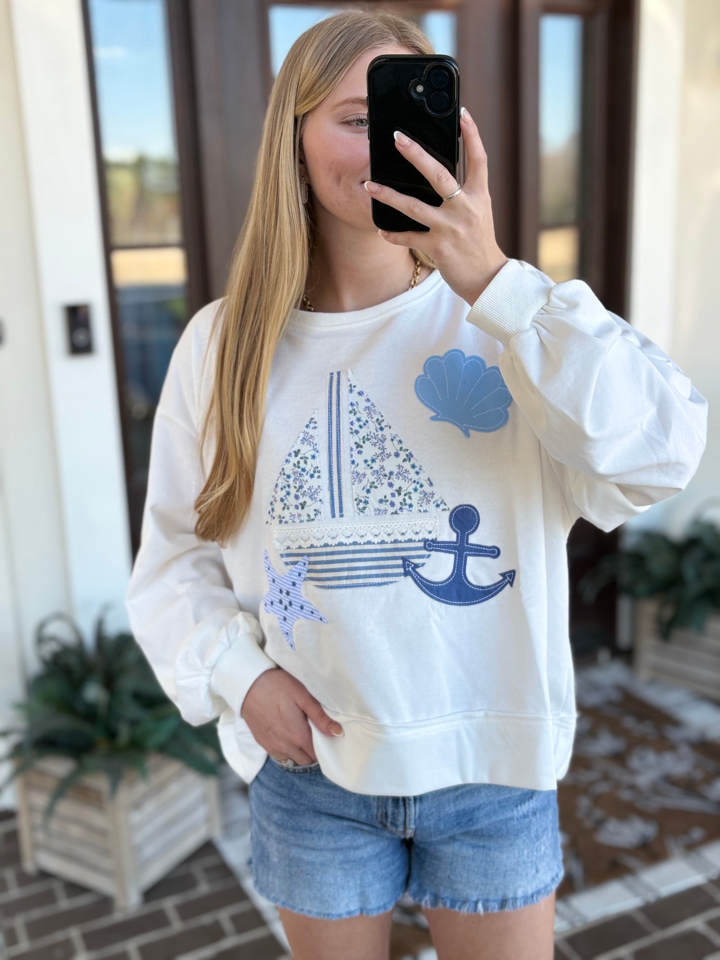Sailboat Detailed Sweatshirt
