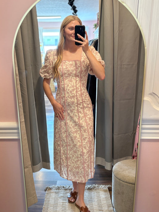 Dusty Rose Square Midi