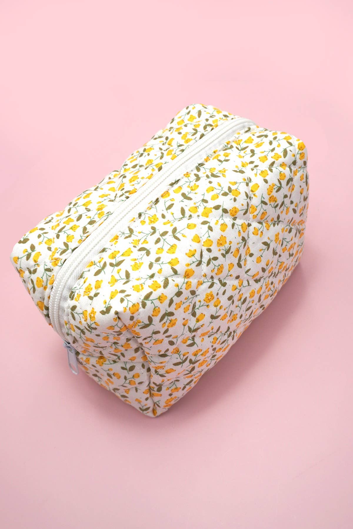 Quilted Cosmetic Bag, Yellow