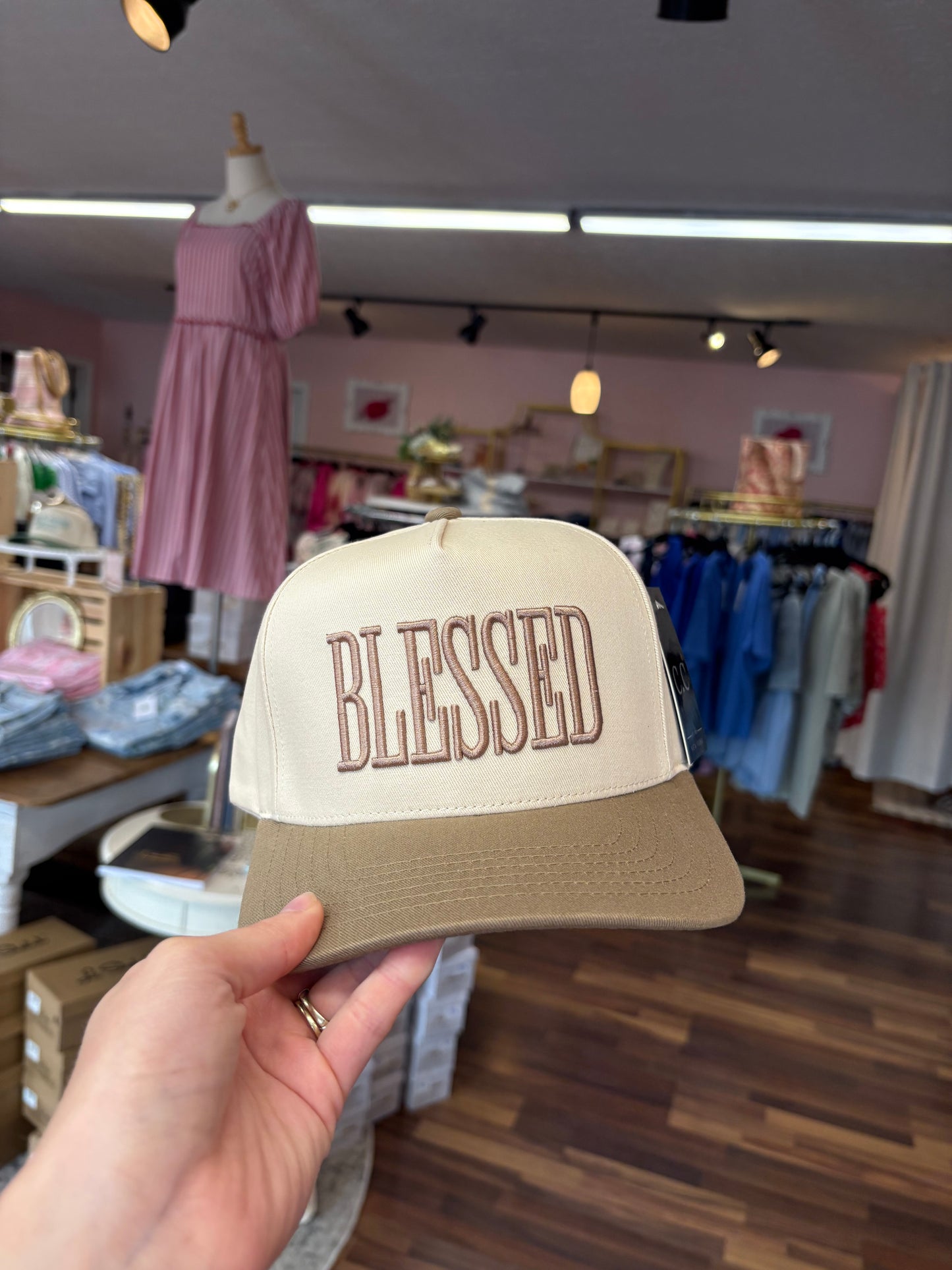 Tan Blessed Trucker Hat