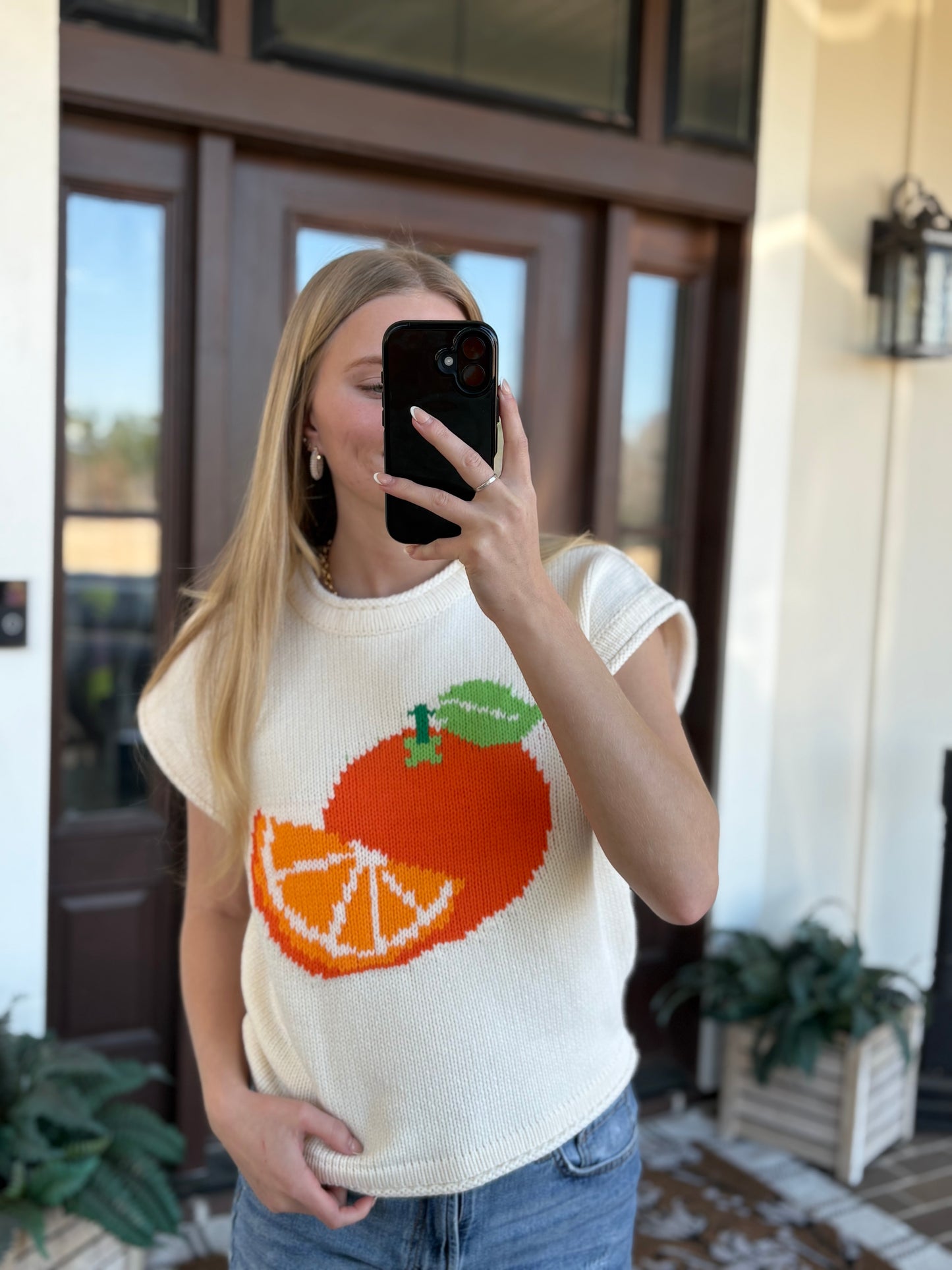 Orange Sweater Top