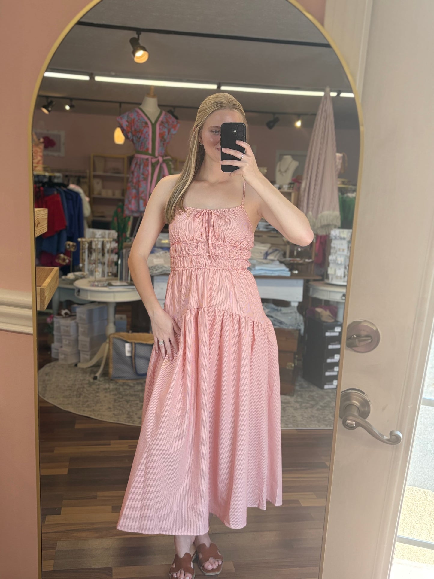 Red Longline Midi