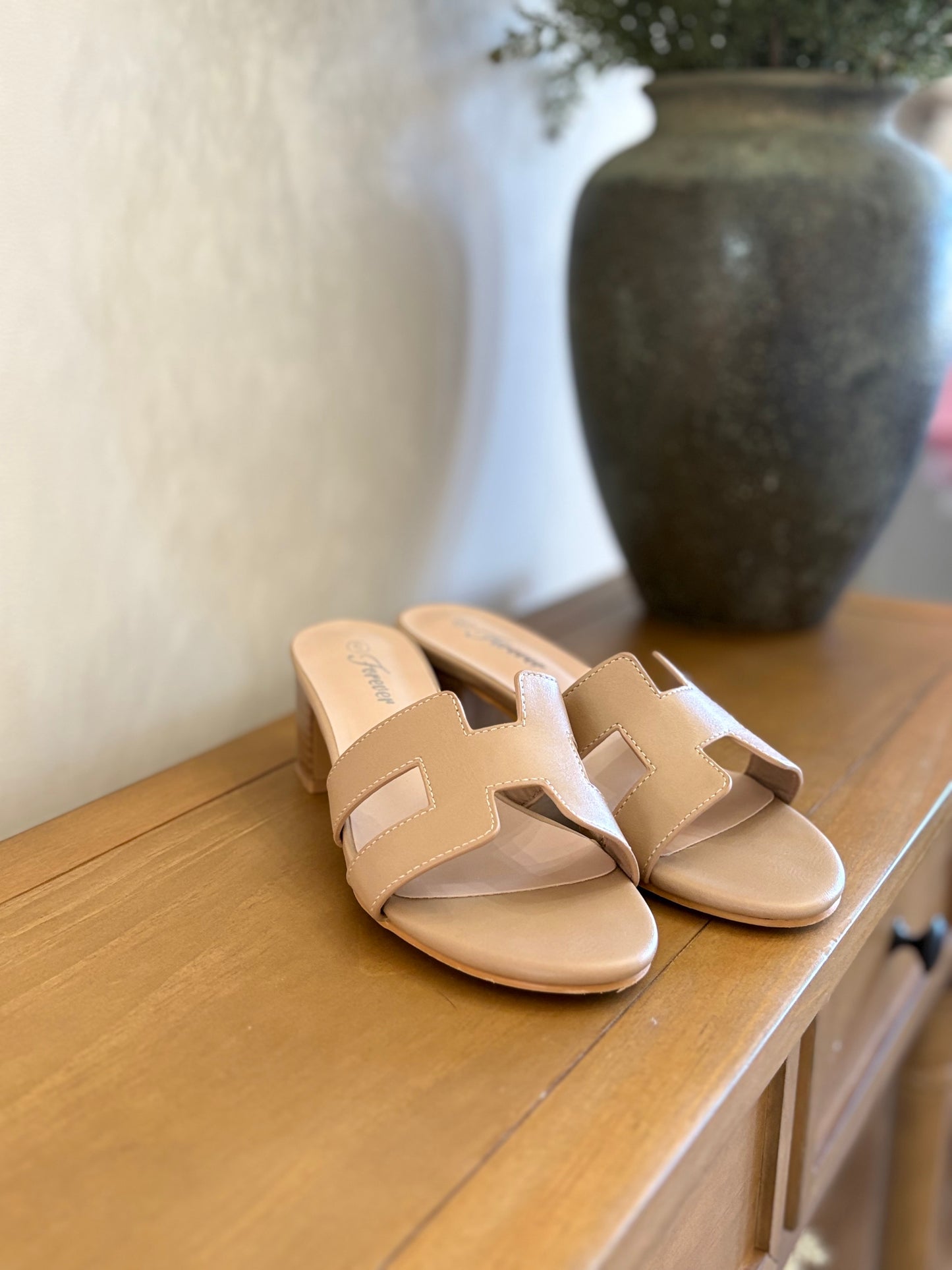 Taupe Lady Heel Sandal