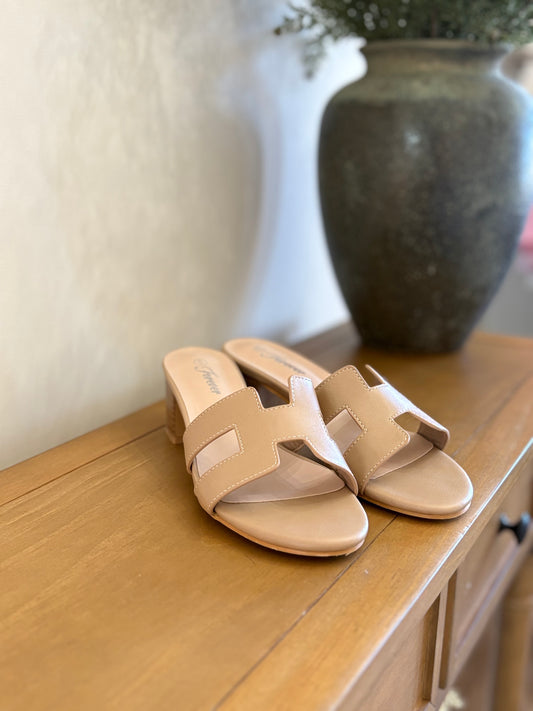 Taupe Lady Heel Sandal