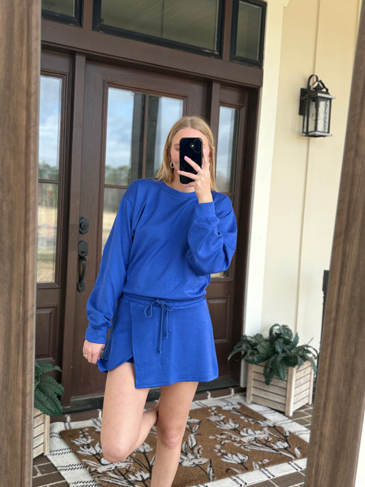 Royal Blue Skirt Set