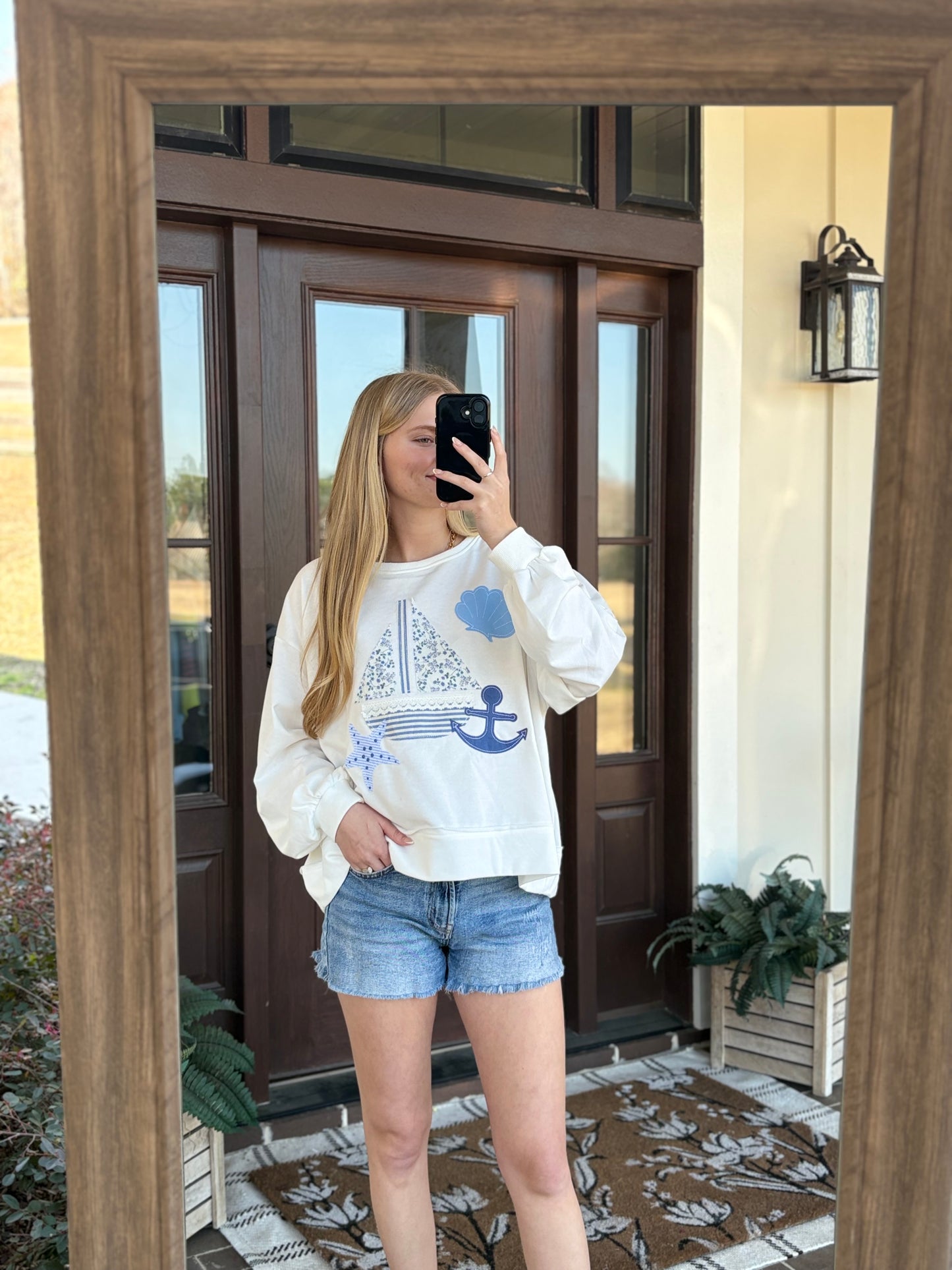 Sailboat Detailed Sweatshirt