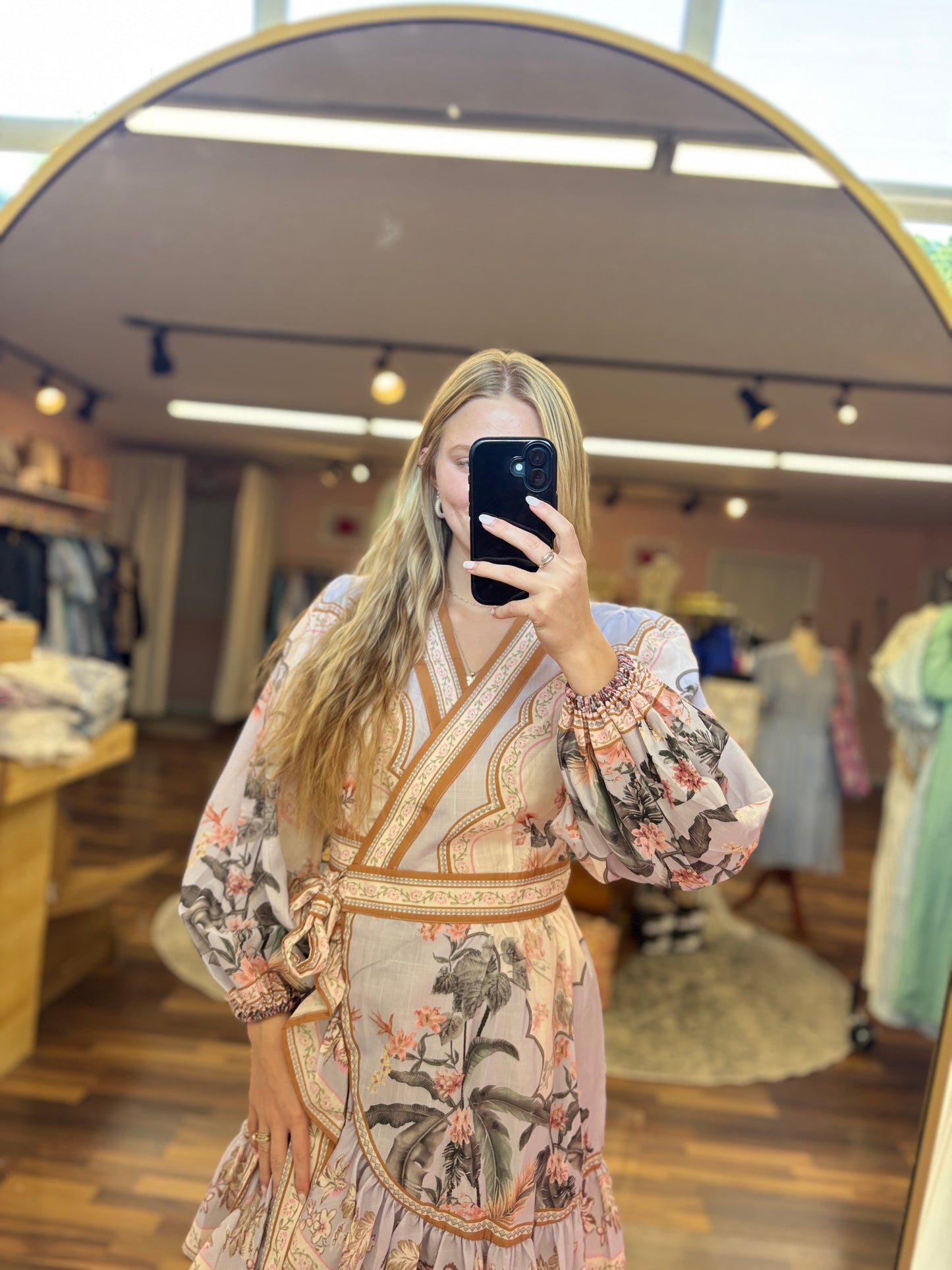 Multi Print Wrap Mini Dress