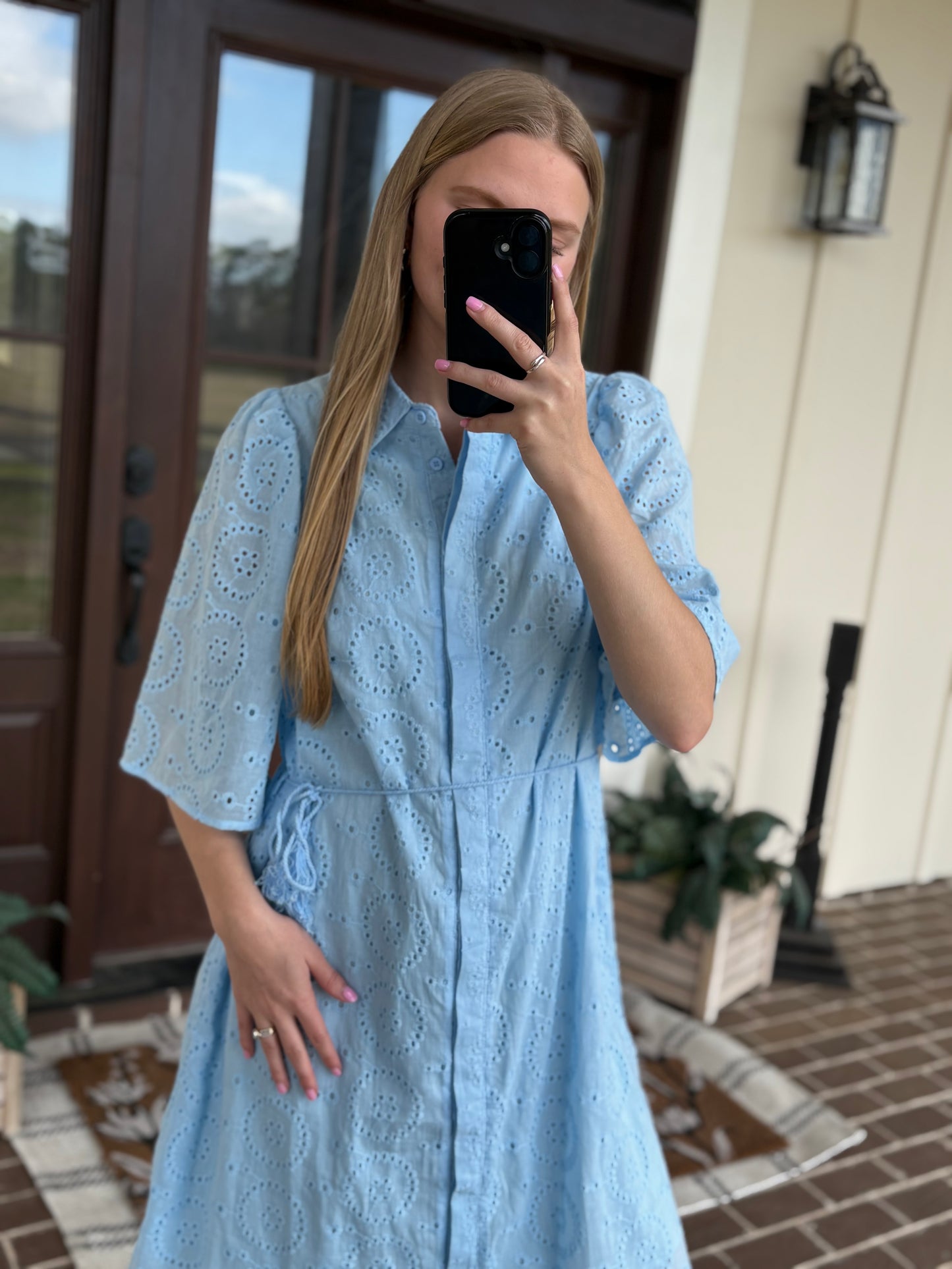 Baby Blue Eyelet Midi